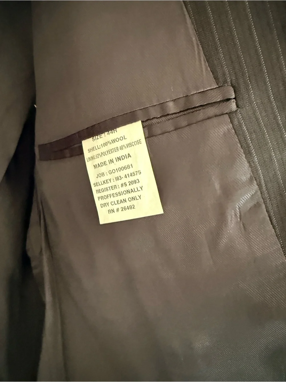 Perry Ellis Black Pinstripe Single-Breasted Suit Jacket